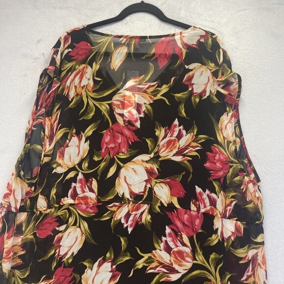 NWT Marybelle Sadie Dress Womens 4X Floral Sleeveless Chiffon Dark Romantic Knee - Picture 15 of 16